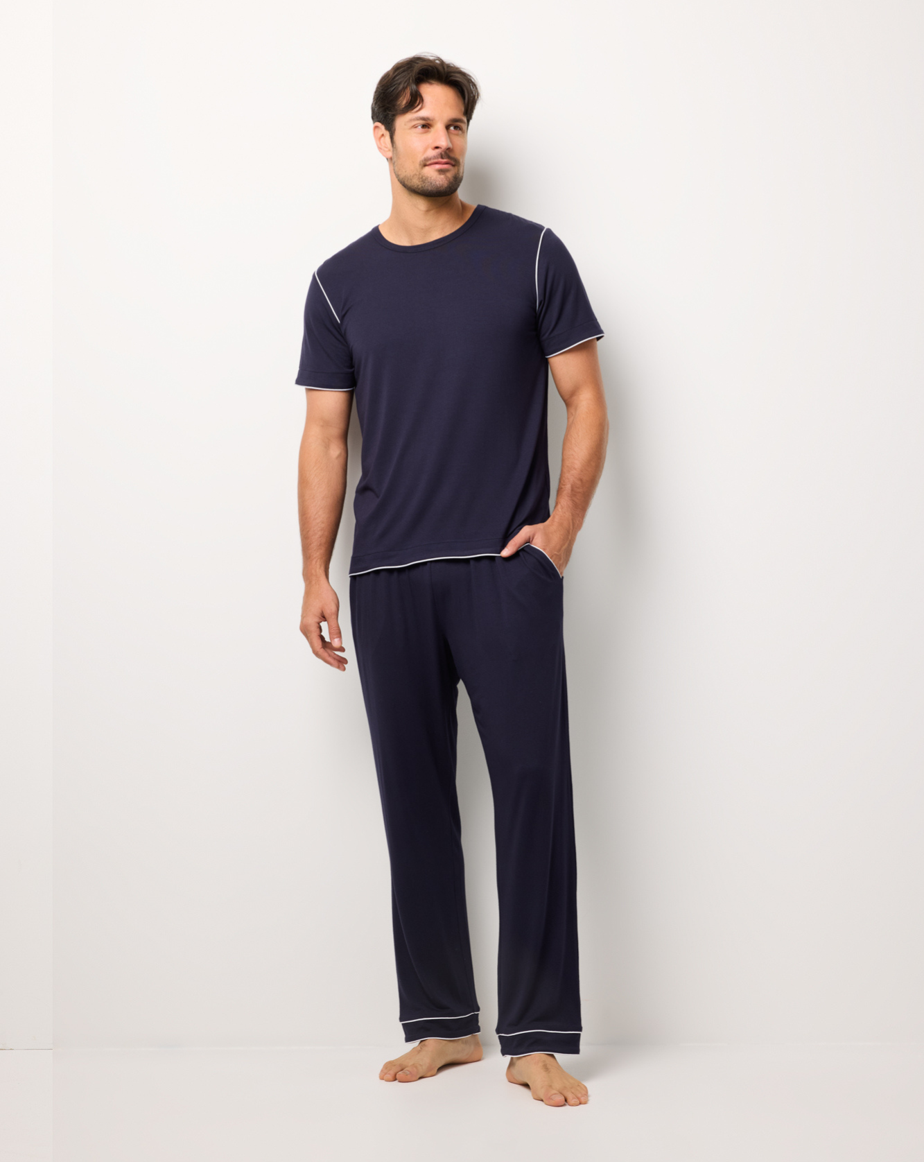 Nox TENCEL™ Modal Long Pants & Navy Tee