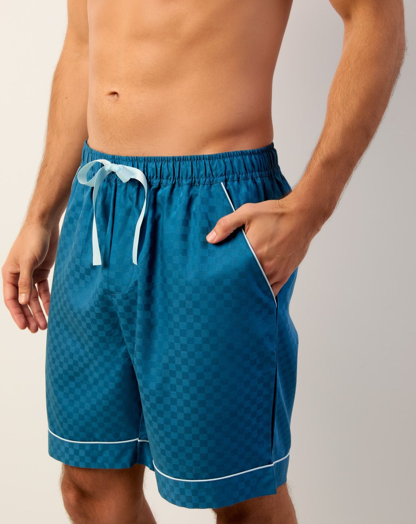 Bleu Boxer Shorts and Teal Blue T-Shirt