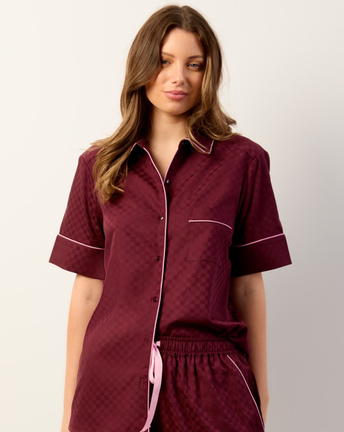 Bordeaux Short Sleeve Top