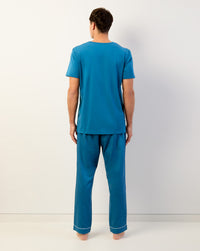 Bleu Long Pants and Teal Blue T-Shirt