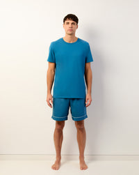 Bleu Boxer Shorts and Teal Blue T-Shirt