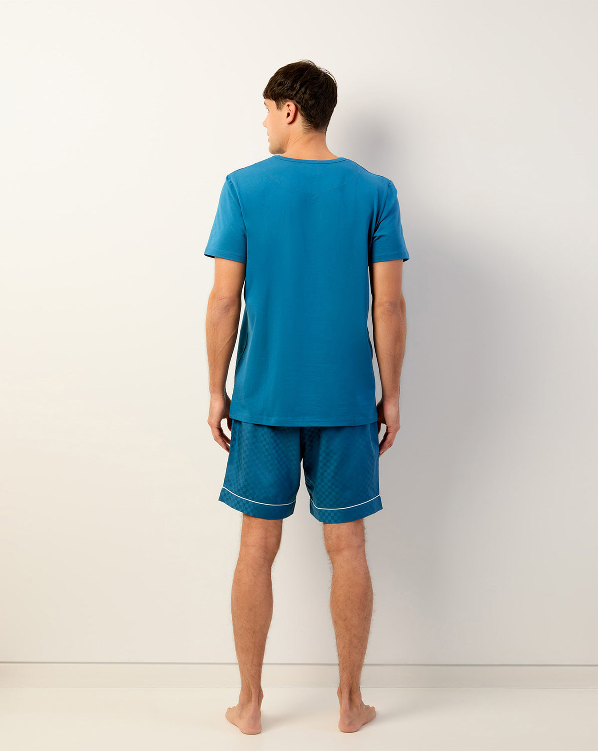 Bleu Boxer Shorts and Teal Blue T-Shirt