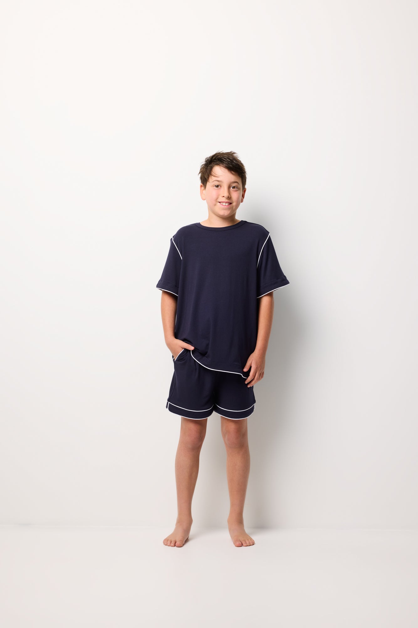 PRE-ORDER Jones TENCEL™ Modal Boxer shorts & Navy Tee Set (Boys)
